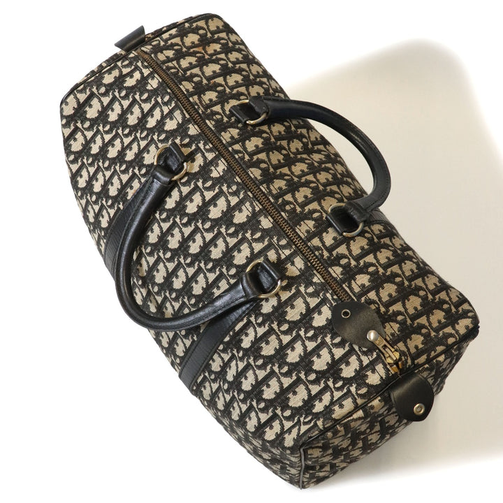 Dior ディオール トロッター ボストンバッグ 幅約40cm キャンバス/レザー ネイビー