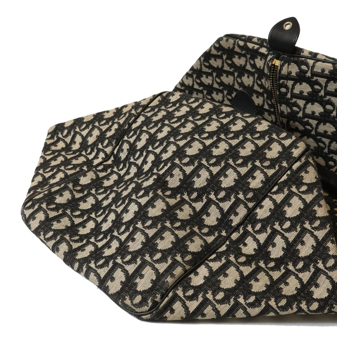 Dior ディオール トロッター ボストンバッグ 幅約40cm キャンバス/レザー ネイビー