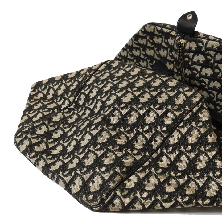 Dior ディオール トロッター ボストンバッグ 幅約40cm キャンバス/レザー ネイビー