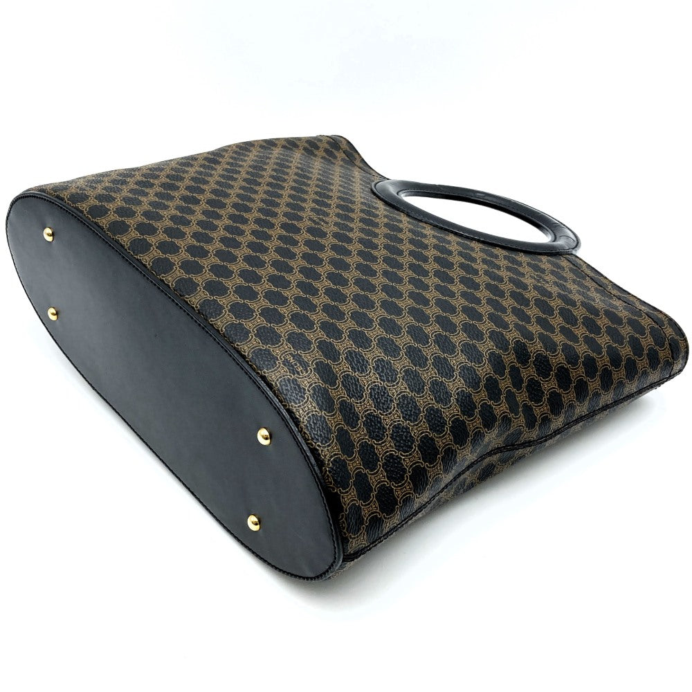 CELINE セリーヌ マカダム サークルハンドル MC97/2 ハンドバッグ PVC/レザー ブラック