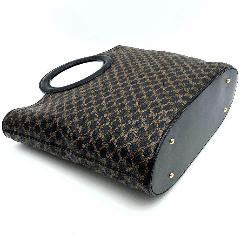 CELINE セリーヌ マカダム サークルハンドル MC97/2 ハンドバッグ PVC/レザー ブラック
