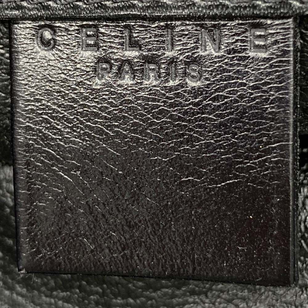 CELINE セリーヌ マカダム サークルハンドル MC97/2 ハンドバッグ PVC/レザー ブラック