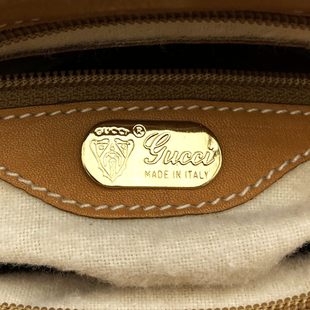 GUCCI グッチ マイクロGG ショルダーバッグ PVC レザー ブラウン オールドグッチ ヴィンテージ