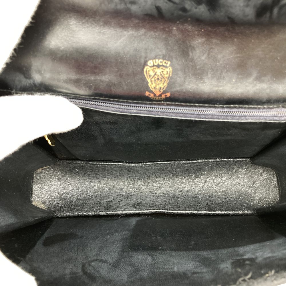 GUCCI グッチ ショルダーバッグ マイクロGG キャンバス レザー ブラック ヴィンテージ