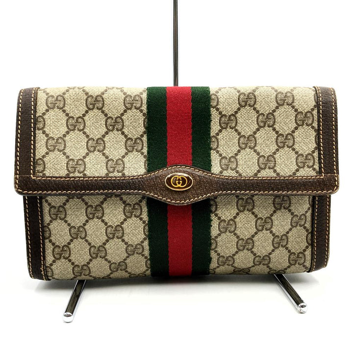 GUCCI オールドグッチ41 001 3087 25クラッチバッグ セカンドバッグ ヴィンテージ アクセコ GGスプリームブラウン