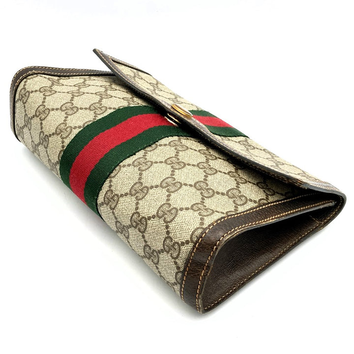 GUCCI オールドグッチ41 001 3087 25クラッチバッグ セカンドバッグ ヴィンテージ アクセコ GGスプリームブラウン