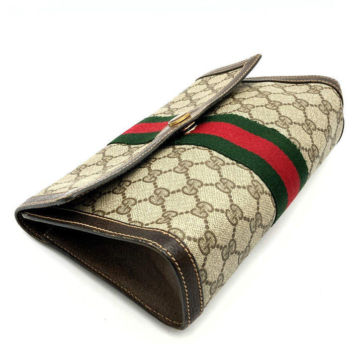 GUCCI オールドグッチ41 001 3087 25クラッチバッグ セカンドバッグ ヴィンテージ アクセコ GGスプリームブラウン