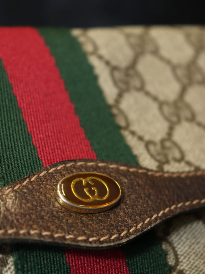GUCCI オールドグッチ41 001 3087 25クラッチバッグ セカンドバッグ ヴィンテージ アクセコ GGスプリームブラウン