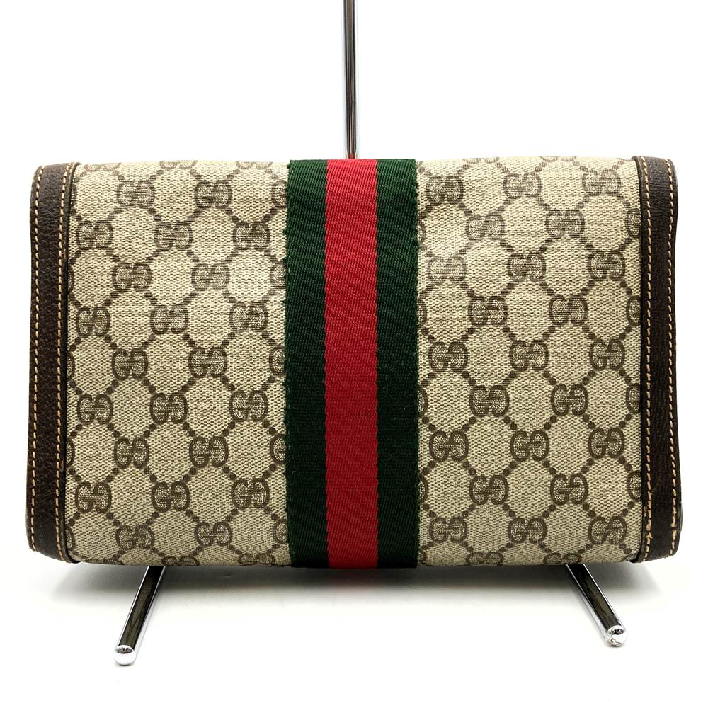 GUCCI オールドグッチ41 001 3087 25クラッチバッグ セカンドバッグ ヴィンテージ アクセコ GGスプリームブラウン