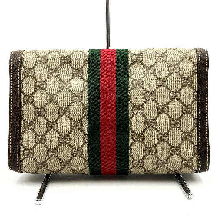 GUCCI オールドグッチ41 001 3087 25クラッチバッグ セカンドバッグ ヴィンテージ アクセコ GGスプリームブラウン