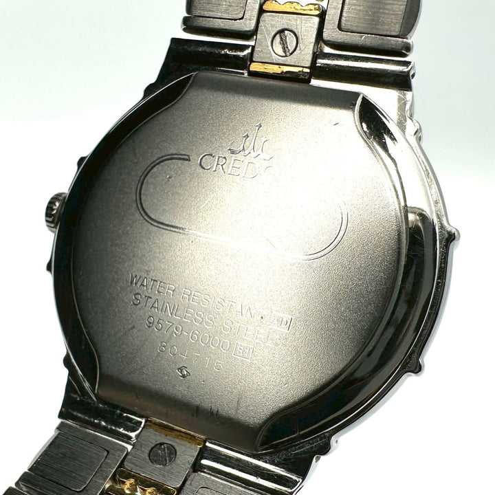 SEIKO セイコー 腕時計 クレドール エントラータ 9579-6000 クォーツ SS ホワイト ゴールド ブランド