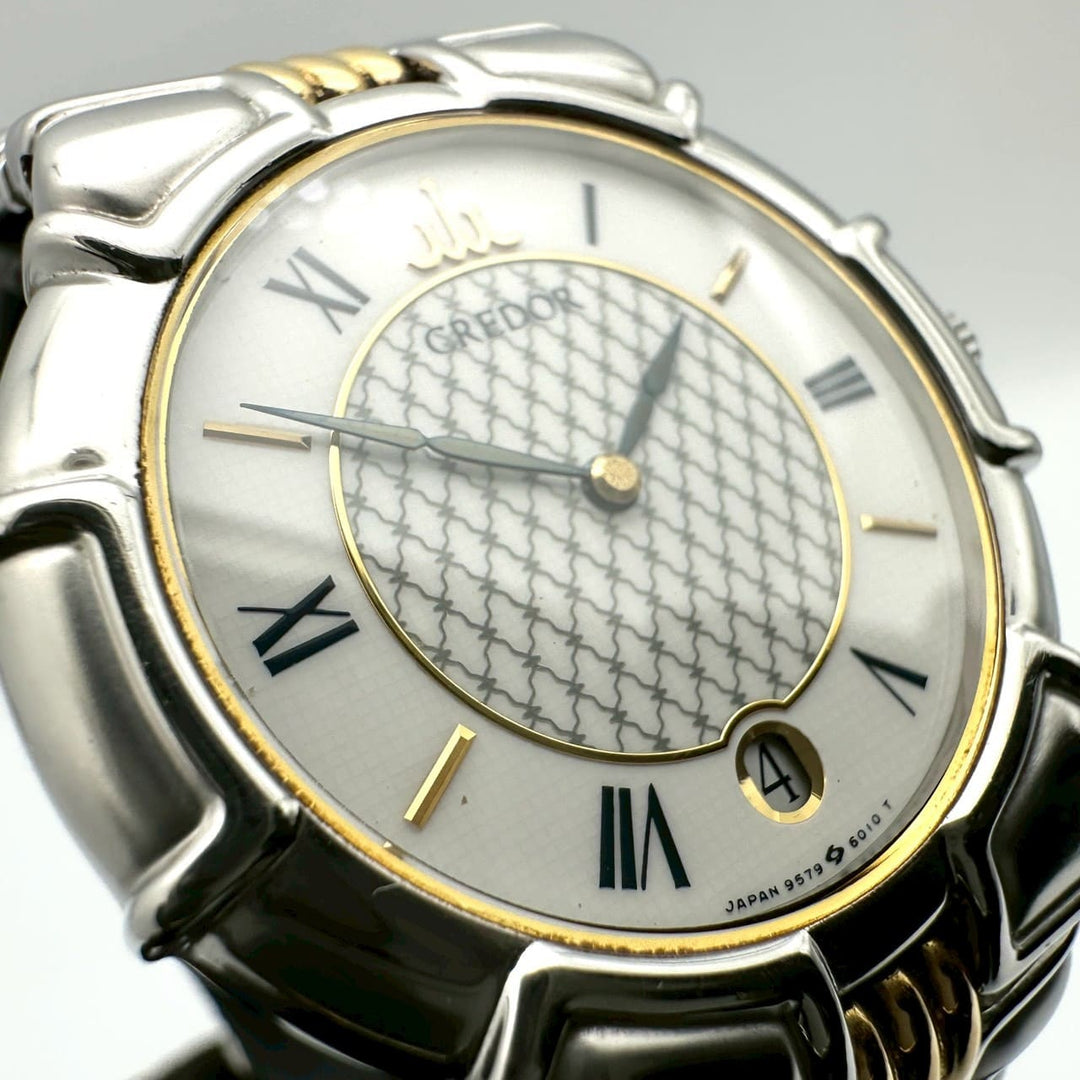SEIKO セイコー 腕時計 クレドール エントラータ 9579-6000 クォーツ SS ホワイト ゴールド ブランド