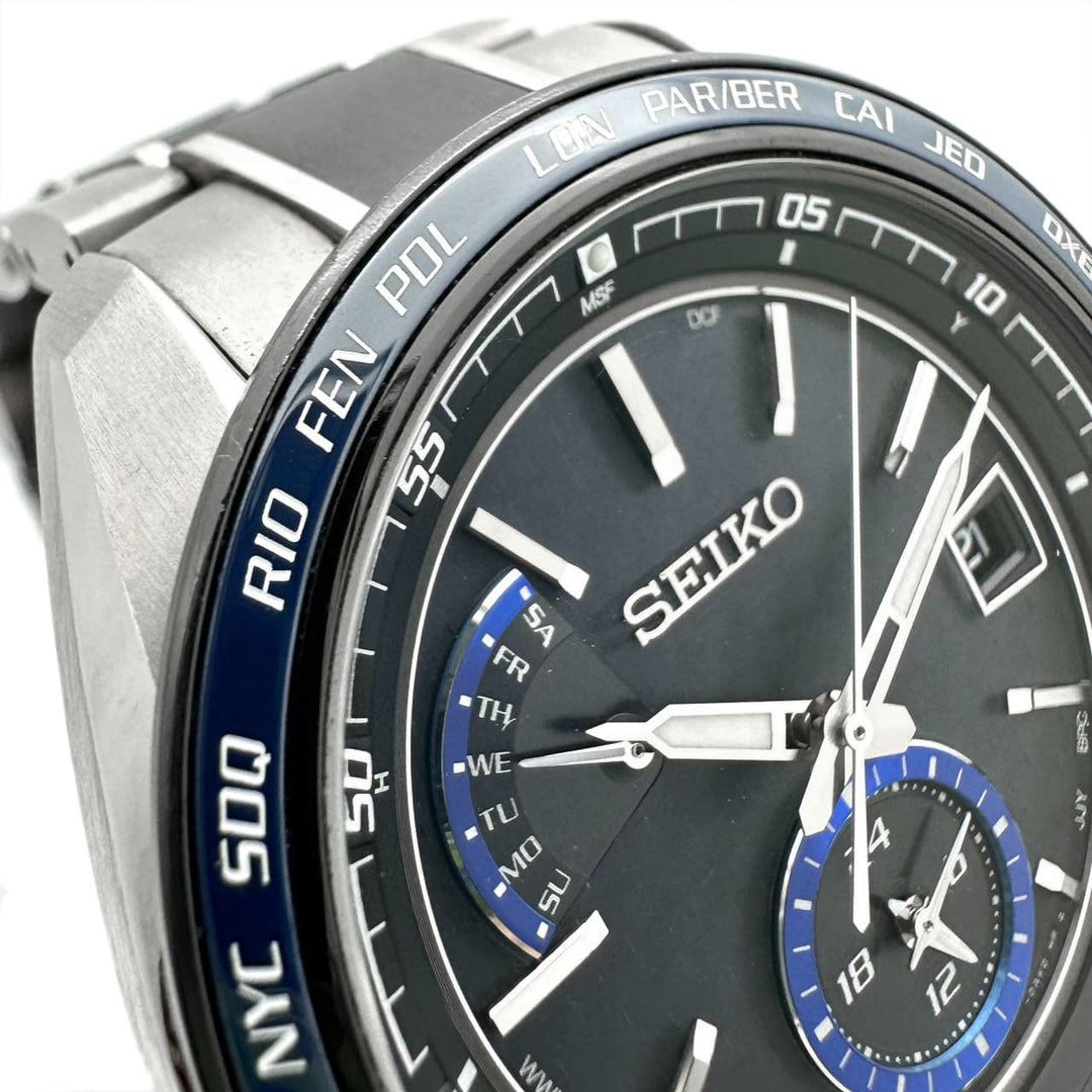 SEIKO セイコー 腕時計 ブライツ SAGA261/8B63ｰ0AN0 デイデイト ソーラー電波 チタン ブラック ネイビー ブランド