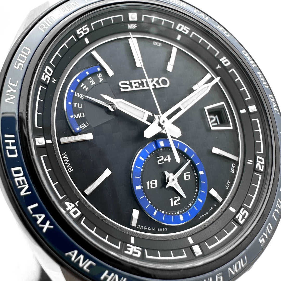 SEIKO セイコー 腕時計 ブライツ SAGA261/8B63ｰ0AN0 デイデイト ソーラー電波 チタン ブラック ネイビー ブランド