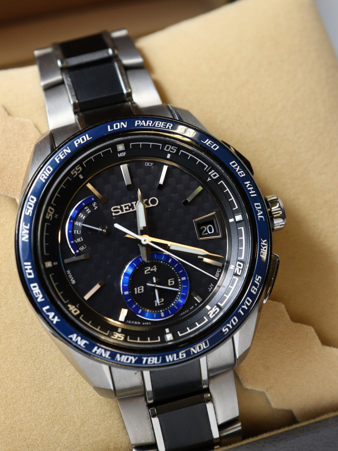 SEIKO セイコー 腕時計 ブライツ SAGA261/8B63ｰ0AN0 デイデイト ソーラー電波 チタン ブラック ネイビー ブランド