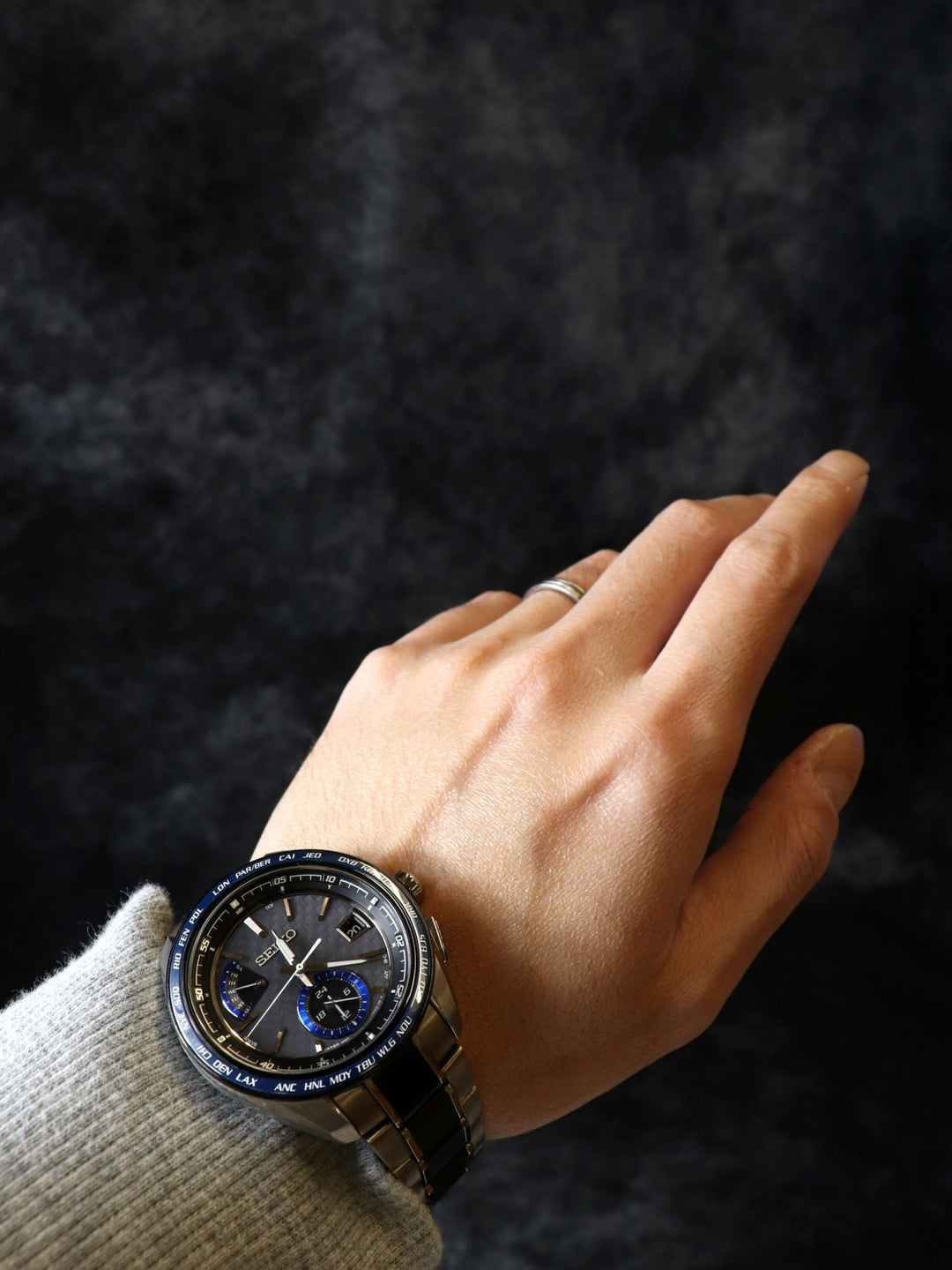 SEIKO セイコー 腕時計 ブライツ SAGA261/8B63ｰ0AN0 デイデイト ソーラー電波 チタン ブラック ネイビー ブランド