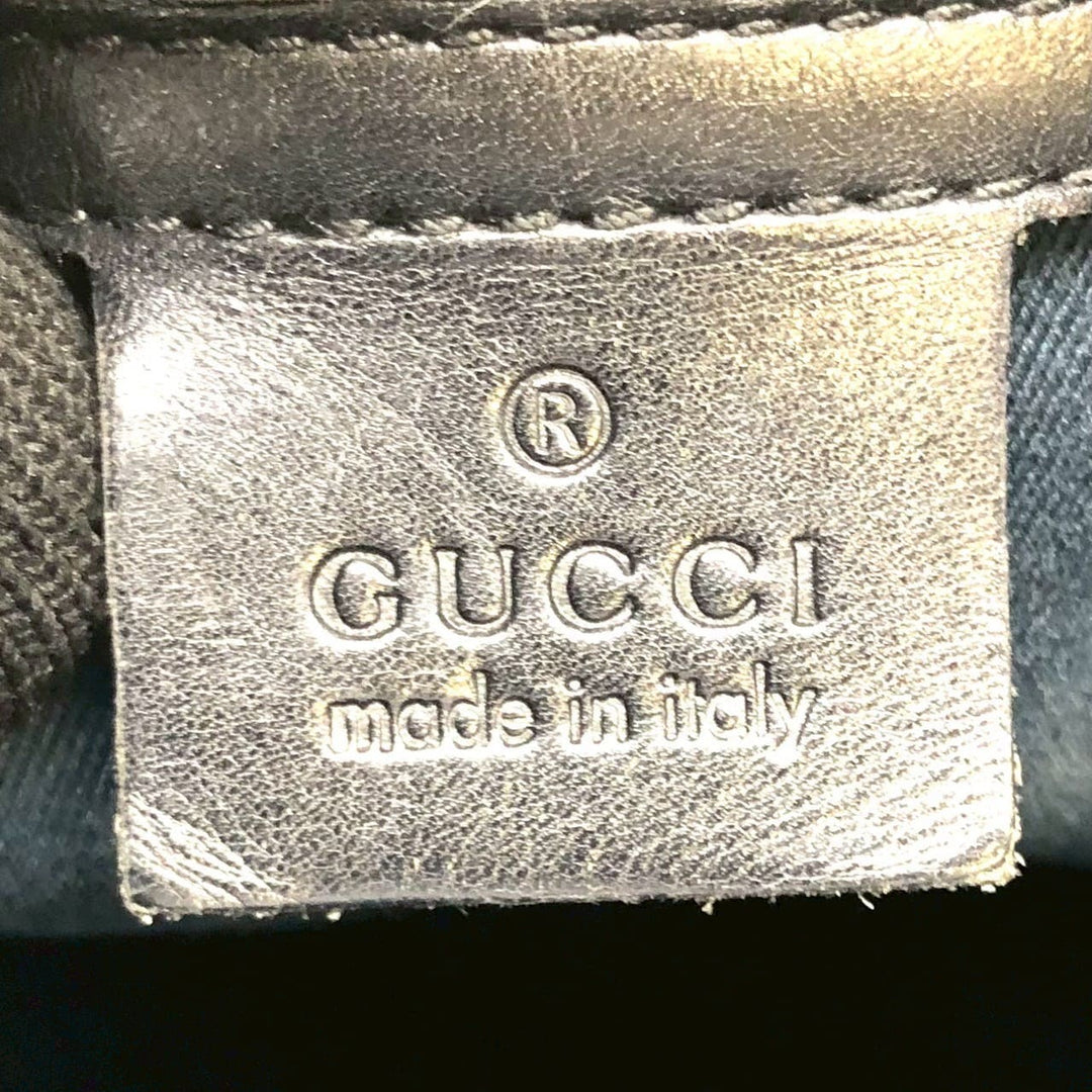 GUCCI グッチ 107757 GGキャンバス トートバッグ ハンドバッグ レザー ブラック