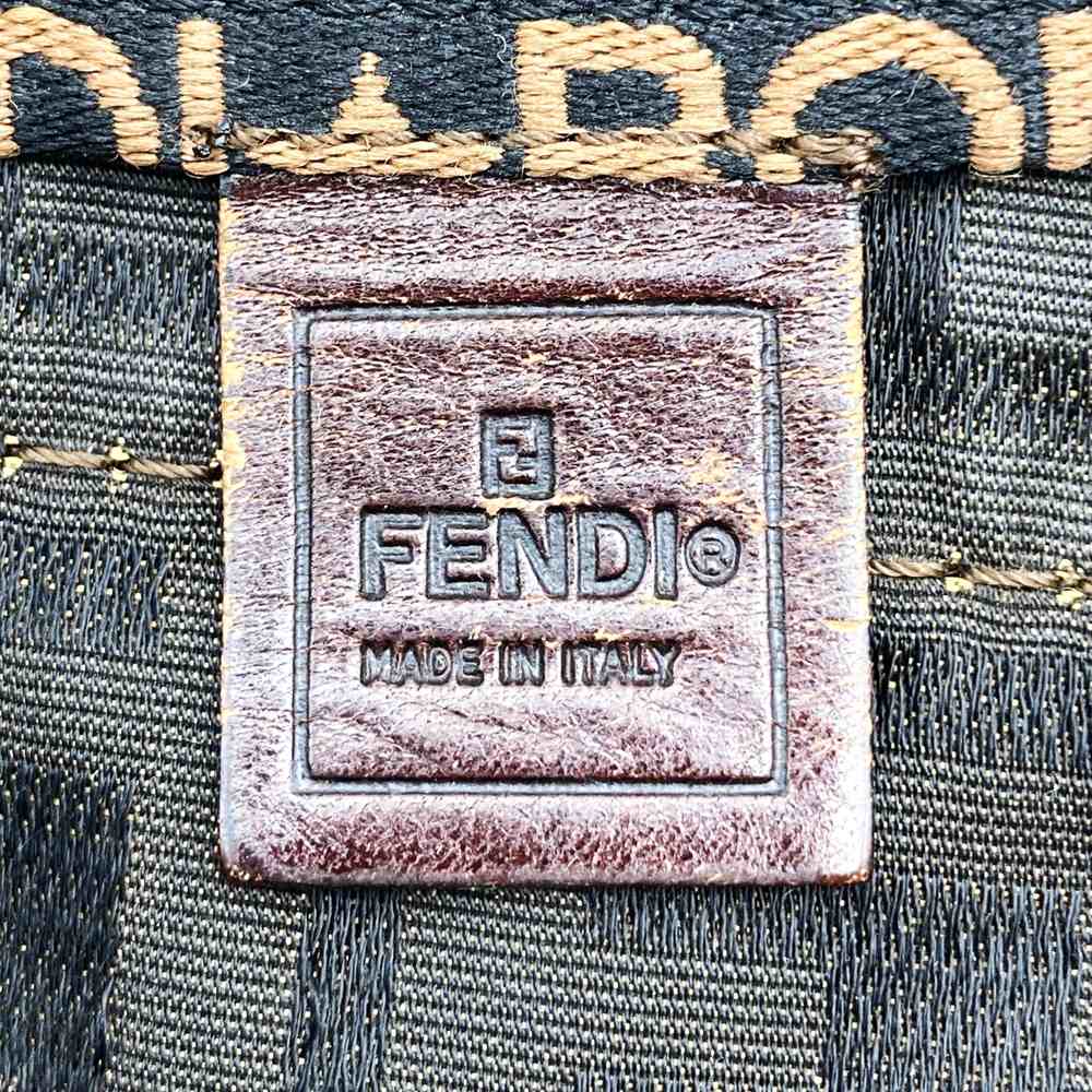 FENDI フェンディ ズッカ ハンドバッグ トートバッグ エコバッグ ナイロン レザー ブラウン ヴィンテージ