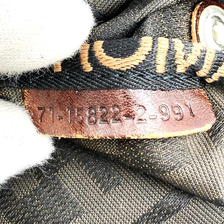 FENDI フェンディ ズッカ ハンドバッグ トートバッグ エコバッグ ナイロン レザー ブラウン ヴィンテージ