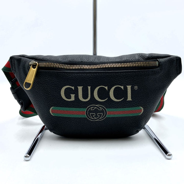 GUCCI グッチ 527792 ウエストバッグ ボディバッグ ウエストポーチ 小さい シェリーライン ブラック レザー