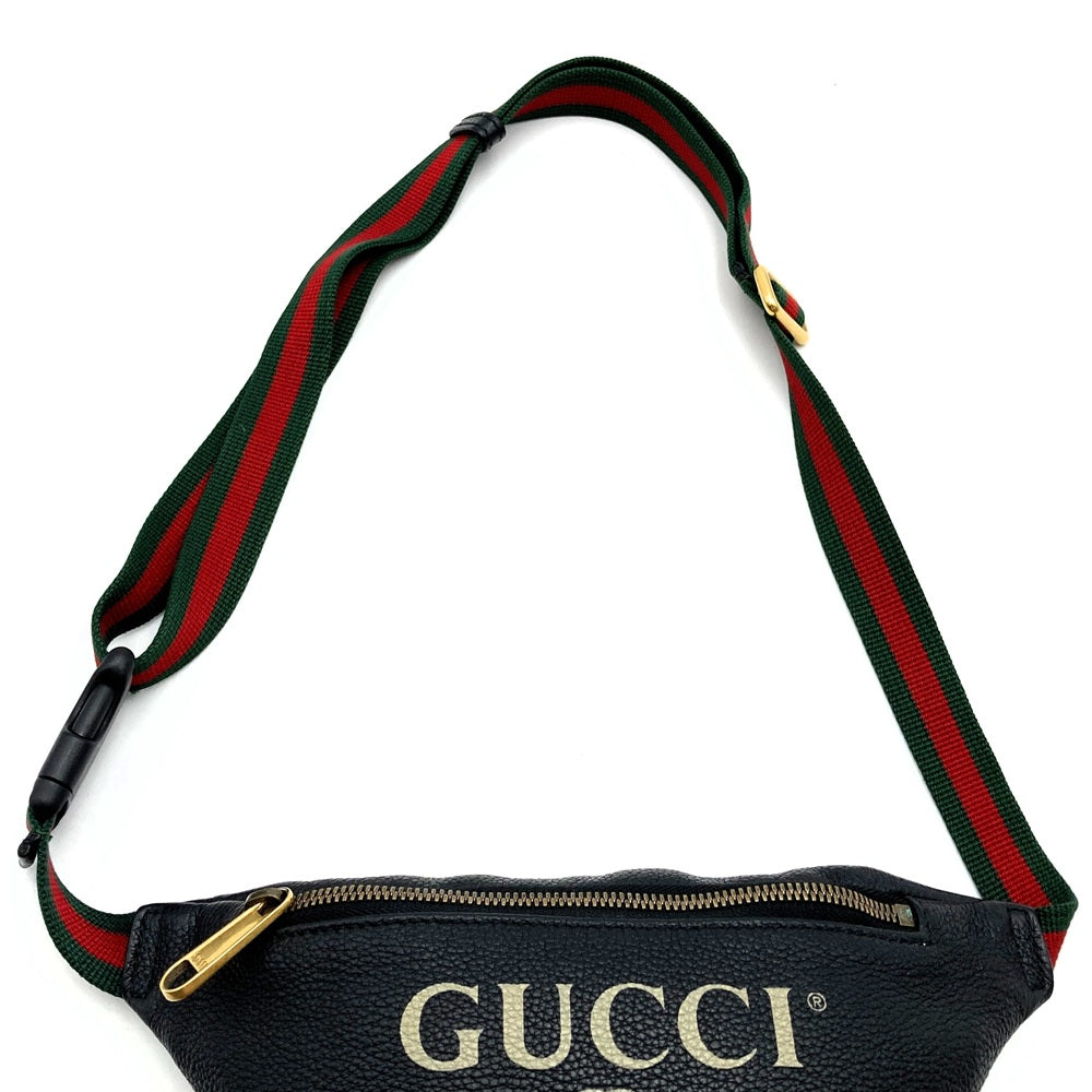 GUCCI グッチ 527792 ウエストバッグ ボディバッグ ウエストポーチ 小さい シェリーライン ブラック レザー