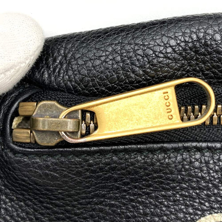 GUCCI グッチ 527792 ウエストバッグ ボディバッグ ウエストポーチ 小さい シェリーライン ブラック レザー