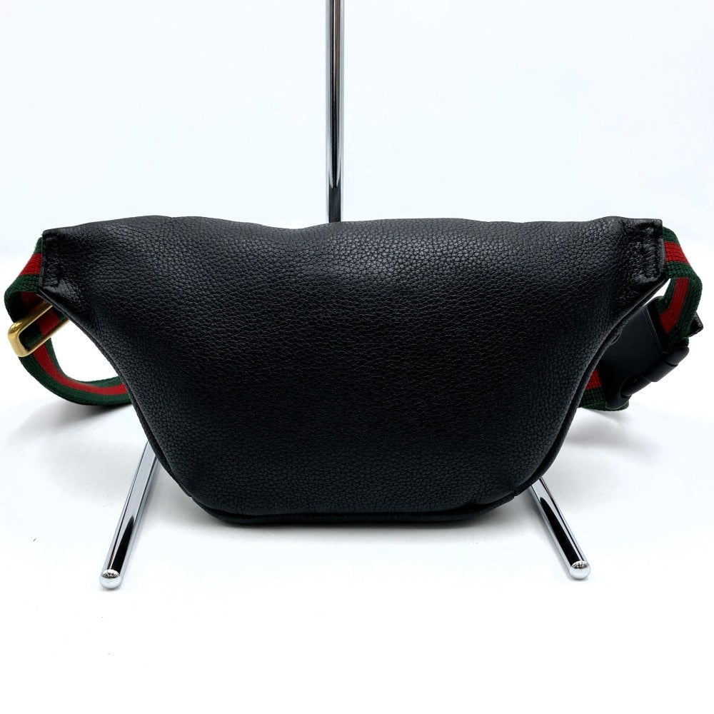 GUCCI グッチ 527792 ウエストバッグ ボディバッグ ウエストポーチ 小さい シェリーライン ブラック レザー