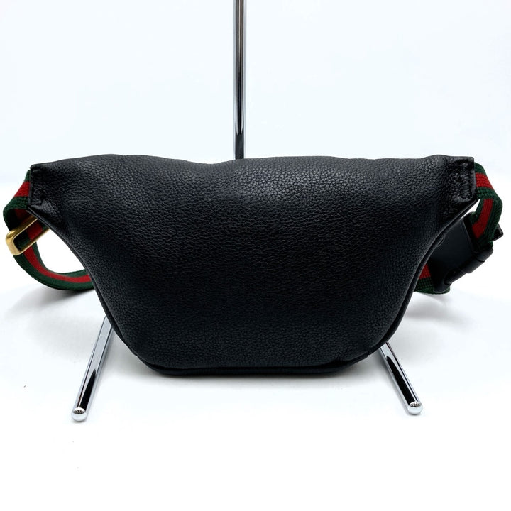GUCCI グッチ 527792 ウエストバッグ ボディバッグ ウエストポーチ 小さい シェリーライン ブラック レザー