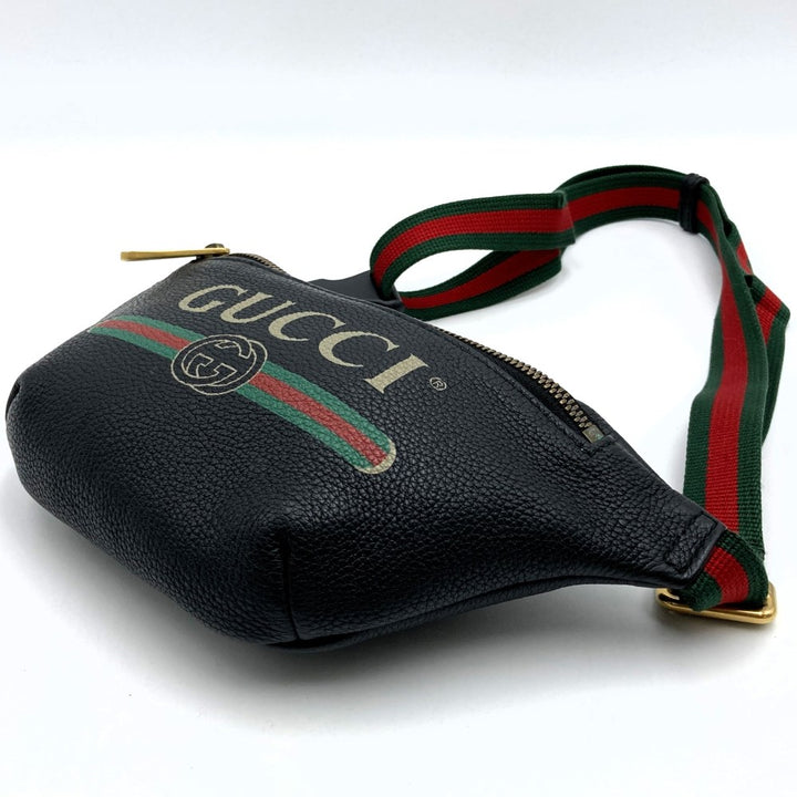 GUCCI グッチ 527792 ウエストバッグ ボディバッグ ウエストポーチ 小さい シェリーライン ブラック レザー