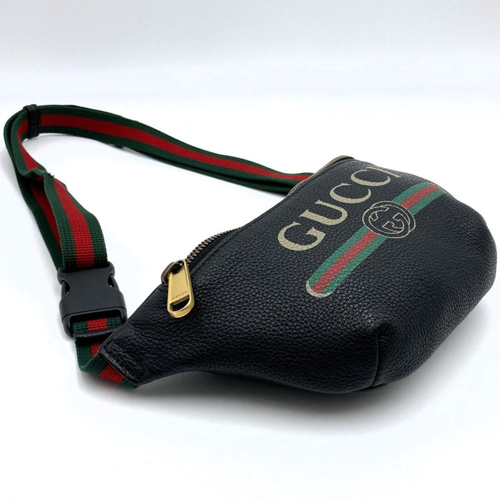 GUCCI グッチ 527792 ウエストバッグ ボディバッグ ウエストポーチ 小さい シェリーライン ブラック レザー