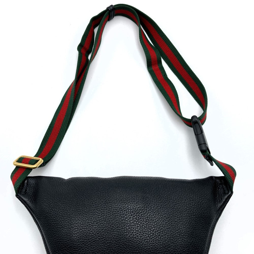 GUCCI グッチ 527792 ウエストバッグ ボディバッグ ウエストポーチ 小さい シェリーライン ブラック レザー