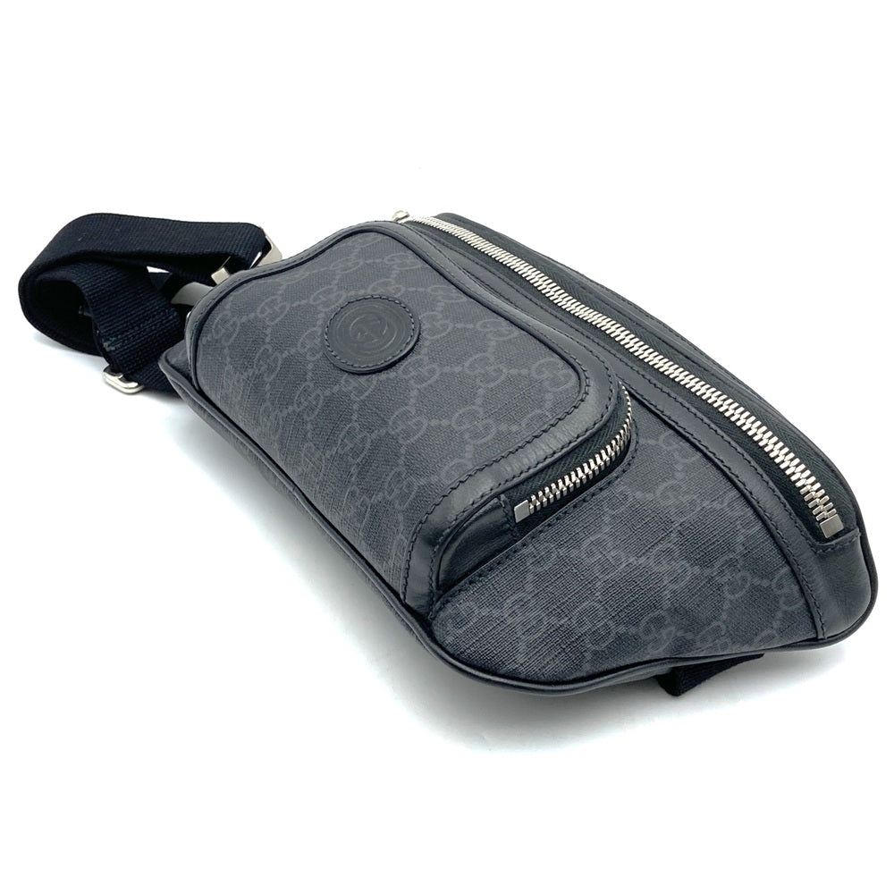 GUCCI グッチ 733240 GGスプリーム ラージ ウエストバッグ ポーチ ボディバッグ ベルトバッグ レザー ブラック